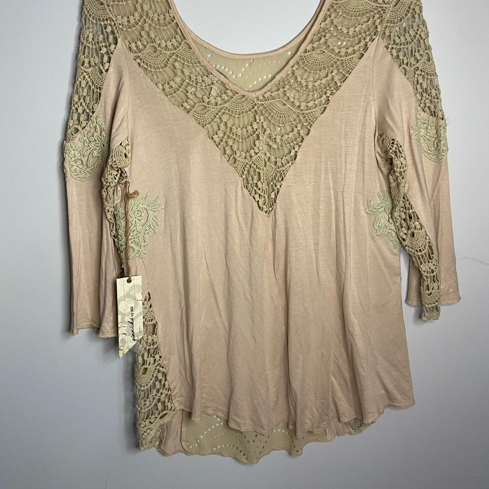 Boho buckle lace top size XL